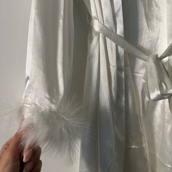 White Satin Robe & Cami Slip Dress - Picture 6 of 7